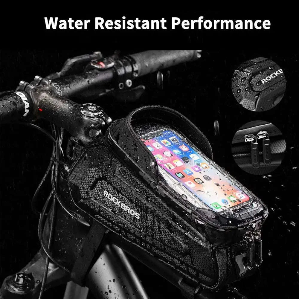 Water-Resistant Bike Frame Bag with Touch Screen Phone Holder-B68 6.8 inch / about 1.7L