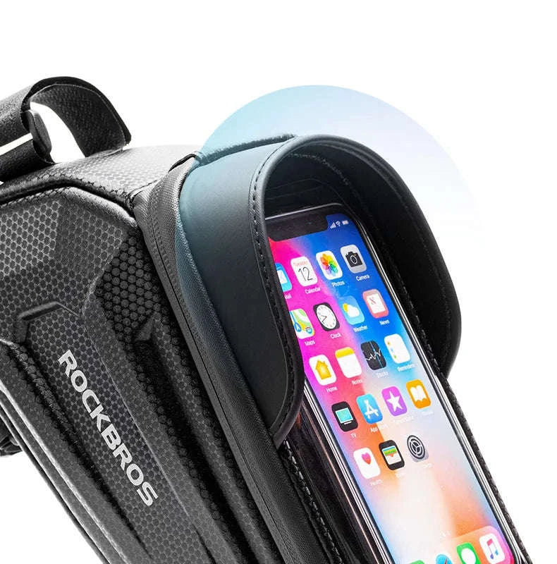 Water-Resistant Bike Frame Bag with Touch Screen Phone Holder-B68 6.8 inch / about 1.7L