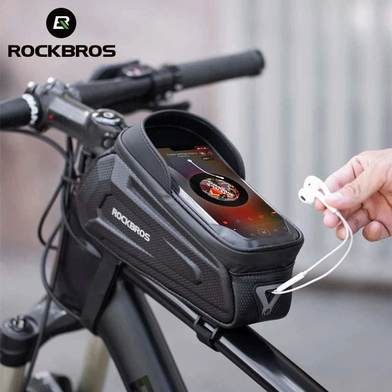 Water-Resistant Bike Frame Bag with Touch Screen Phone Holder-B68 6.8 inch / about 1.7L
