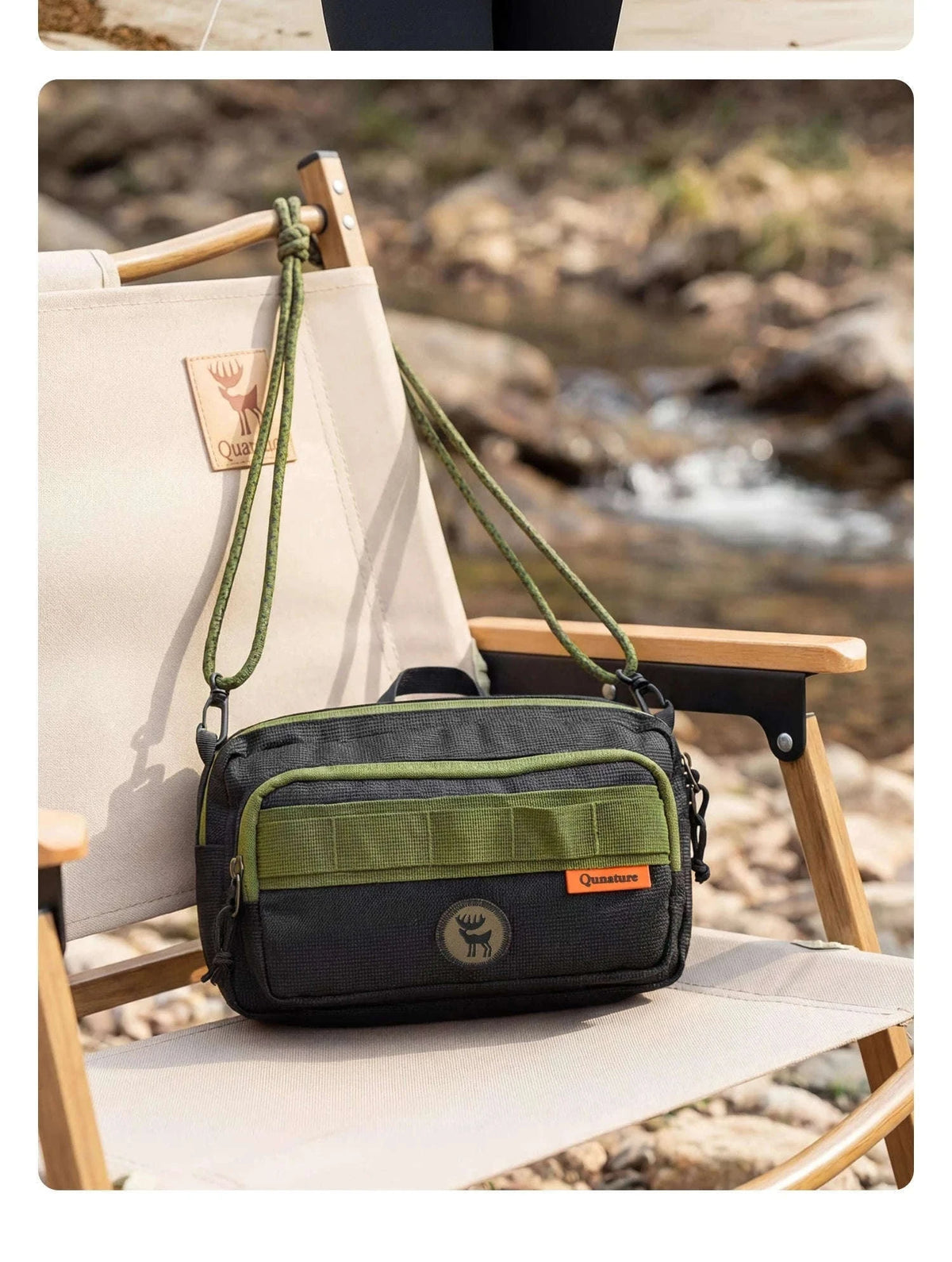 Water-Resistant Crossbody Hiking Bag with Sling Strap Storage-H78-1