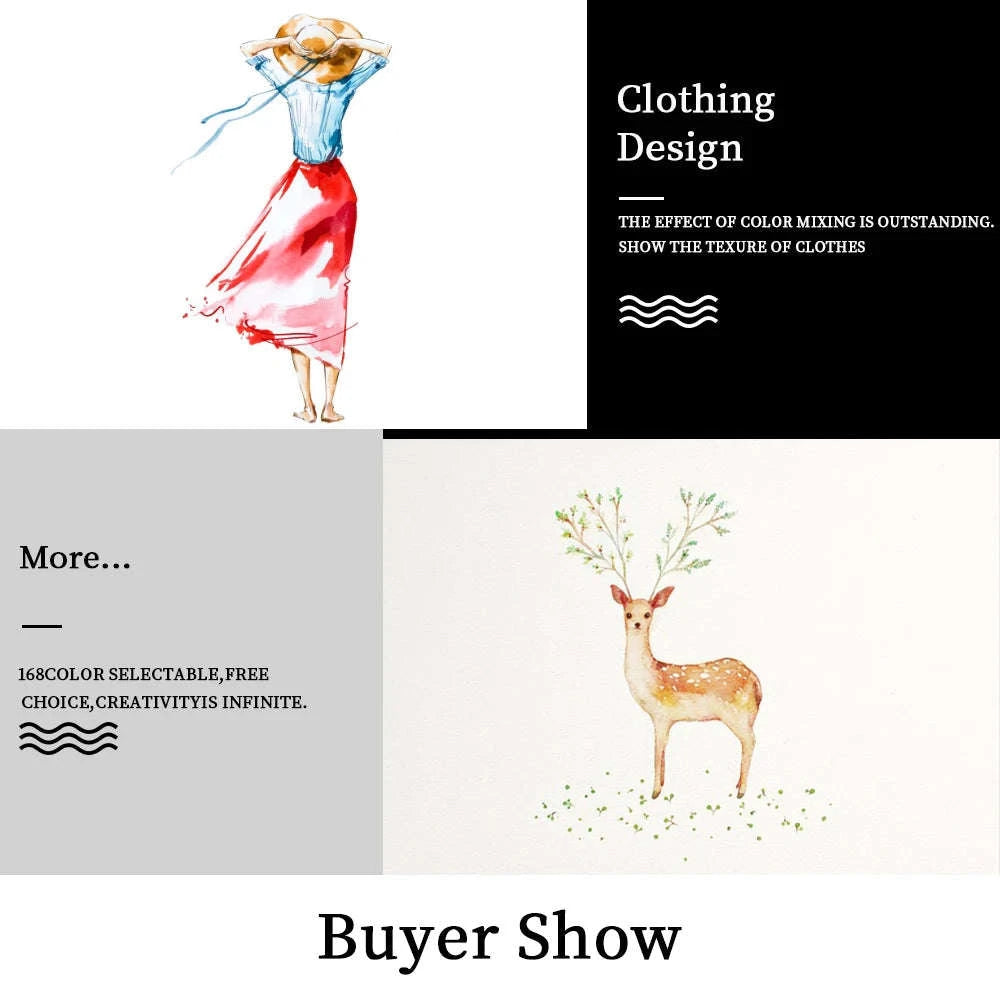 Watercolor Art Markers Brush Pen Dual Tip Set – 100 Colors-W-36 colors / CHINA