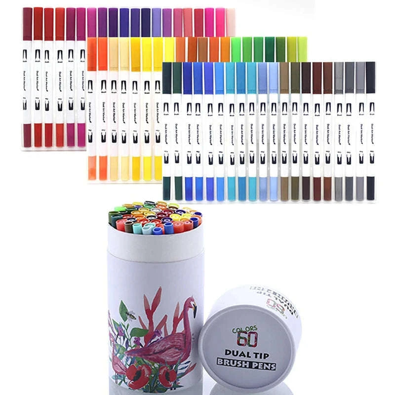 Watercolor Art Markers Brush Pen Dual Tip Set – 100 Colors-W-36 colors / CHINA