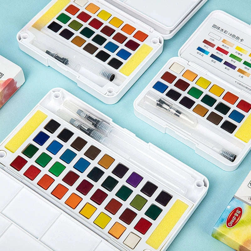 Watercolor Paint Set with Water Brush Pens-GPT10502-18 Colors