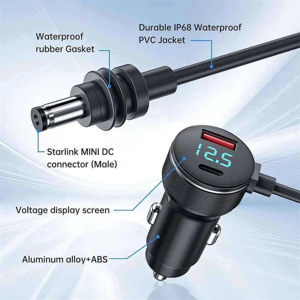 Waterproof 12V-24V to 30V Step Up Power Adapter with Digital Voltmeter-2 Meters 30V 2A