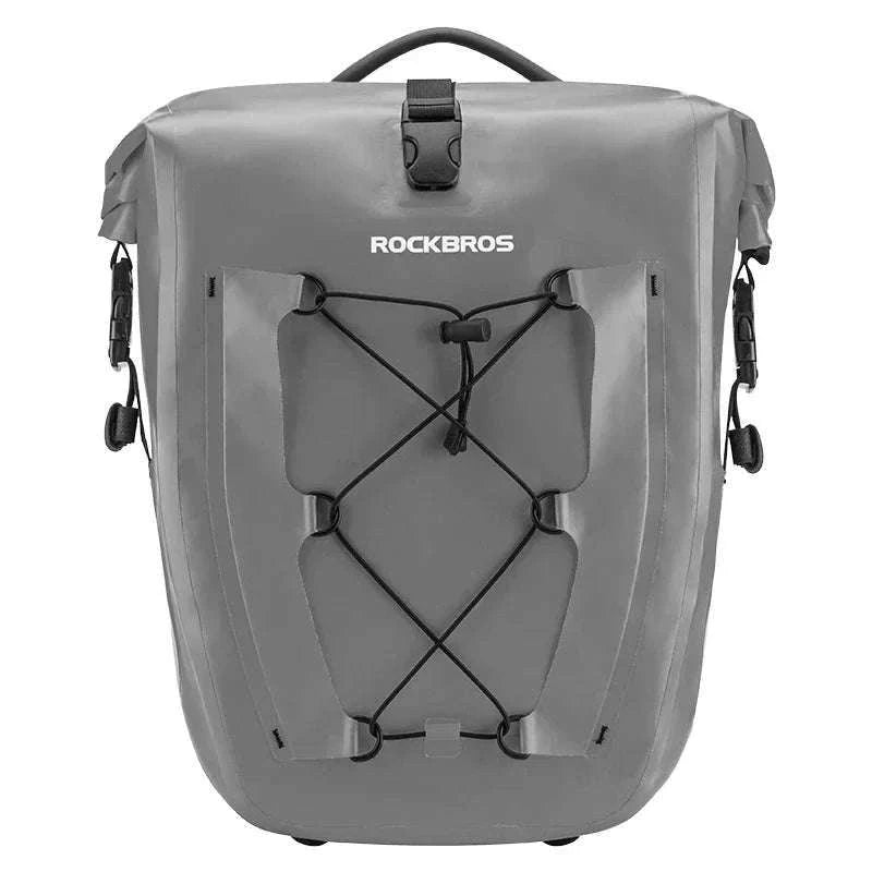 Waterproof 25L Bike Rack Bag with Roll Top & Storage Pockets-30140022004