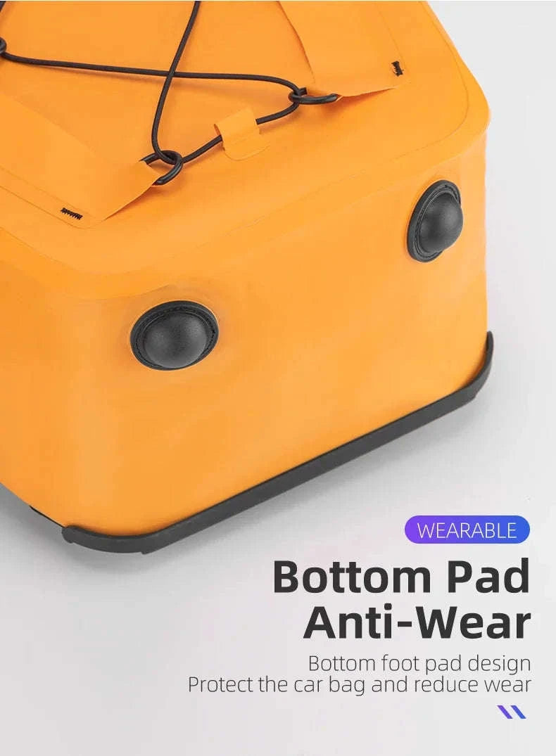 Waterproof 25L Bike Rack Bag with Roll Top & Storage Pockets-30140022004