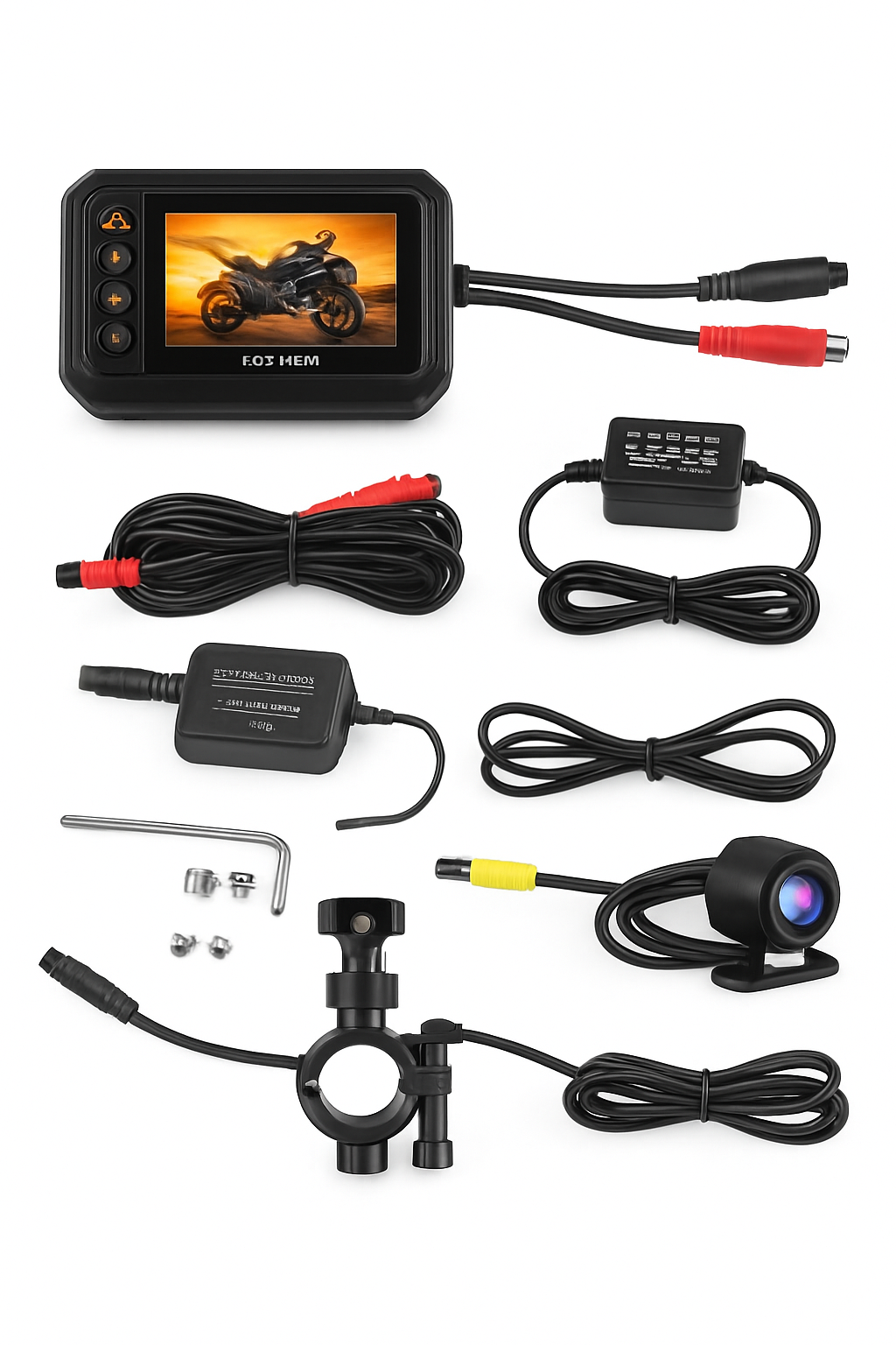 前後カメラ搭載防水バイクダッシュカムDVR