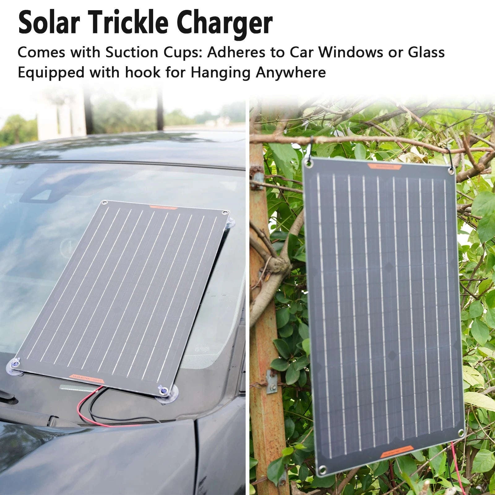 Waterproof 30W 12V Solar Battery Charger & Maintainer-Black / CZECH REPUBLIC