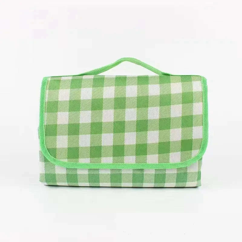 Waterproof Beach Mat Folding Mattress Portable Lightweight Picnic Mat-Yellow grid / 100-150cm