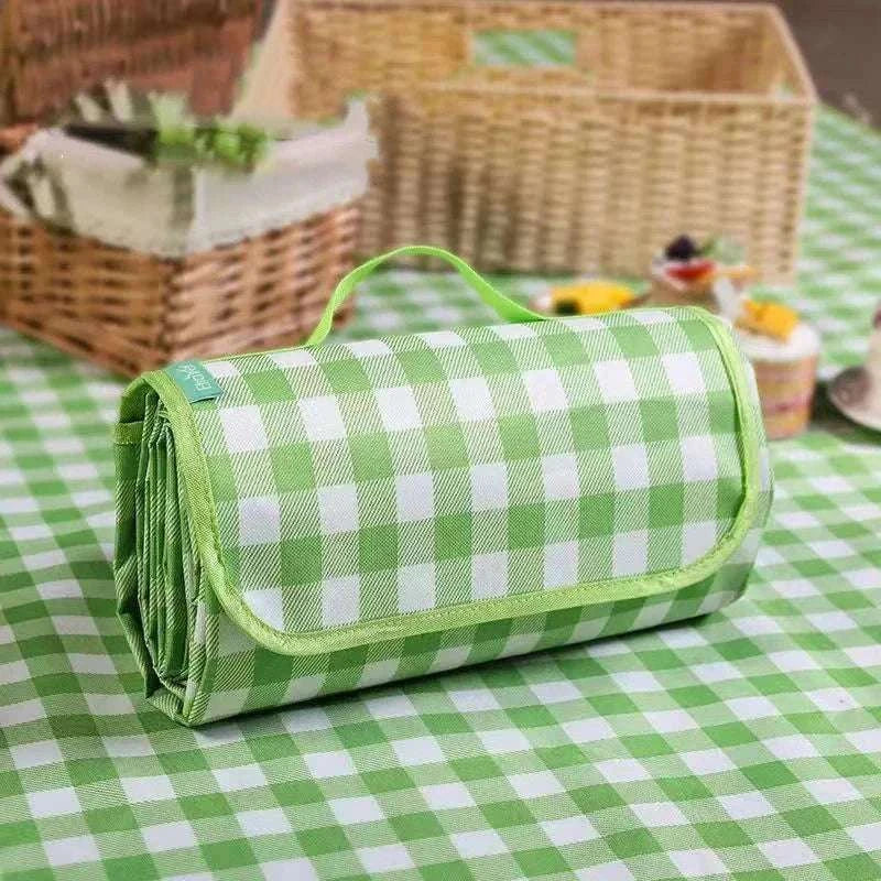 Waterproof Beach Mat Folding Mattress Portable Lightweight Picnic Mat-Yellow grid / 100-150cm