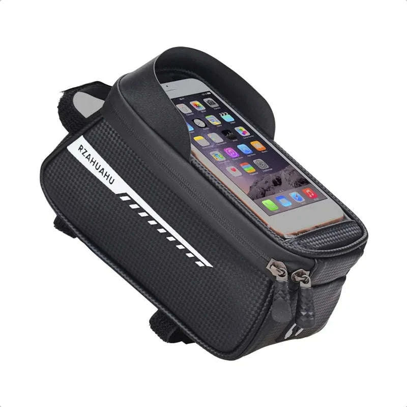 Waterproof Bicycle Phone Bag with Touchscreen Front Tube Mount-Red Style B