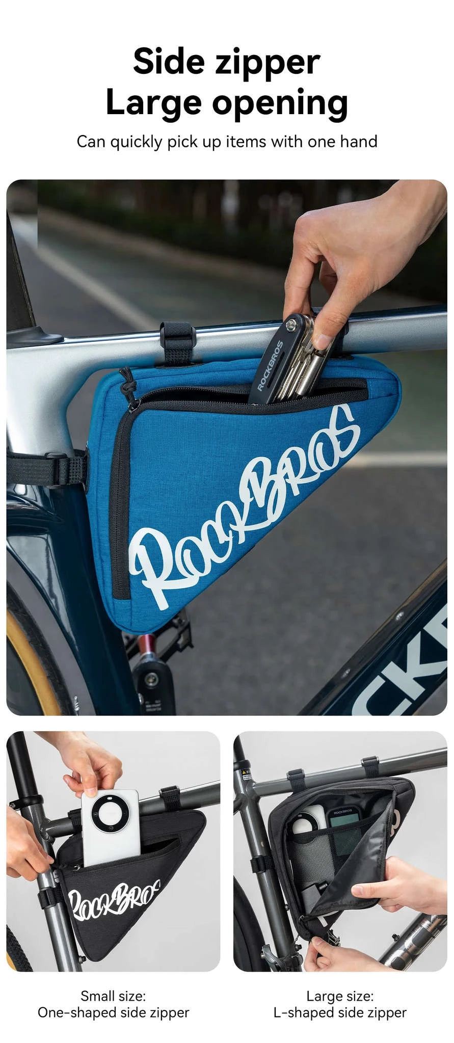 Waterproof Bicycle Top Tube Bag for Cycling Essentials-1.4L G002-3 / 0.8L