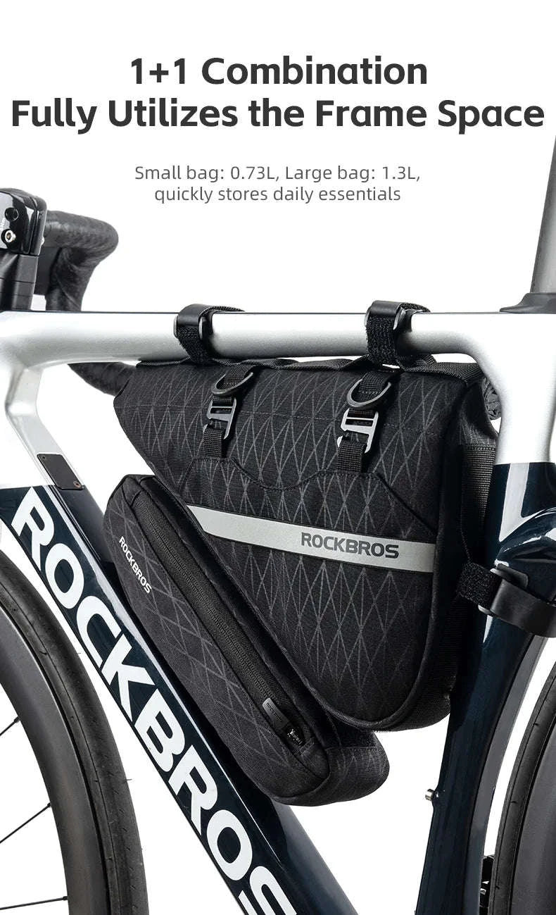 Waterproof Bicycle Triangle Bag 2-in-1 Detachable Bike Storage Pack-30180017001