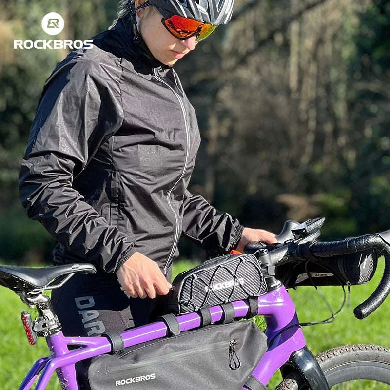 Waterproof Bike Frame Bag 1L Ultralight Front Tube Storage-039BK 1L
