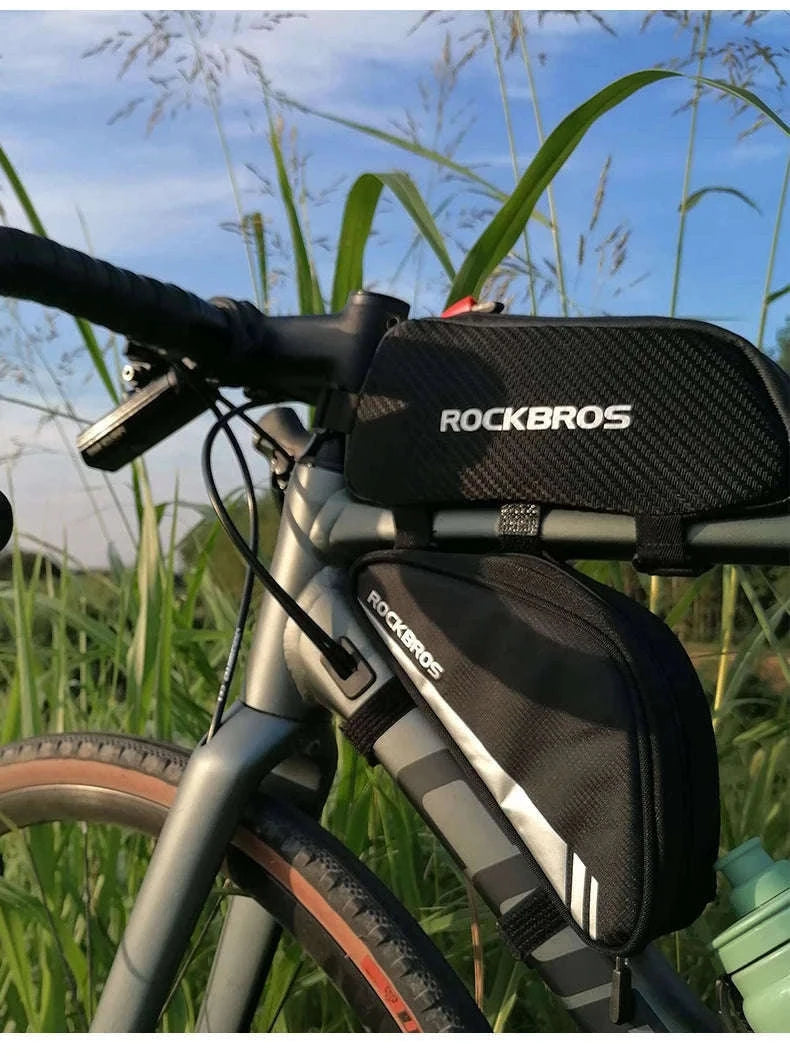 Waterproof Bike Frame Bag 1L Ultralight Front Tube Storage-039BK 1L
