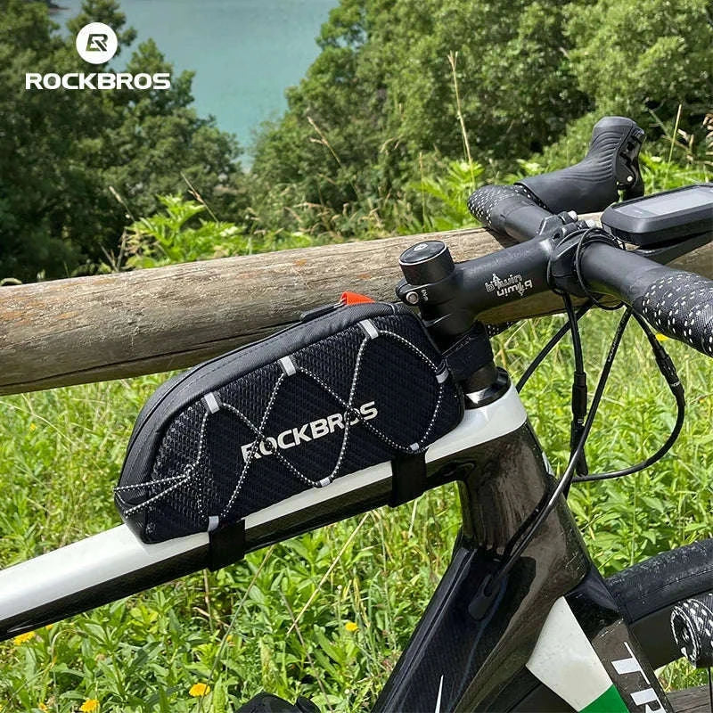 Waterproof Bike Frame Bag 1L Ultralight Front Tube Storage-039BK 1L