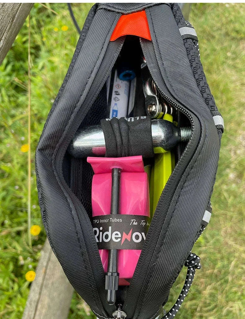 Waterproof Bike Frame Bag 1L Ultralight Front Tube Storage-039BK 1L