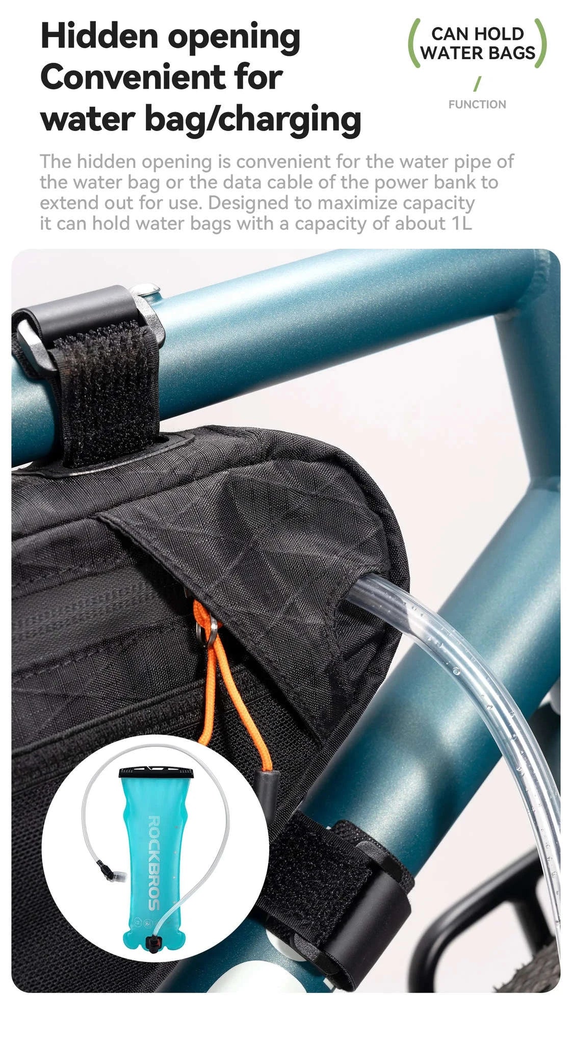 Waterproof Bike Frame Bag Large Capacity Cycling Storage Pack-30180027-KQ-5.0L