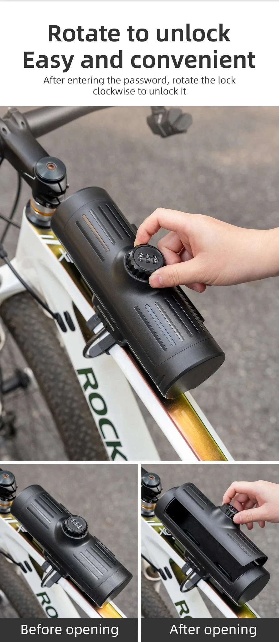 Waterproof Bike Frame Bag with Password Lock 0.7L-30120125001 / about 0.7L