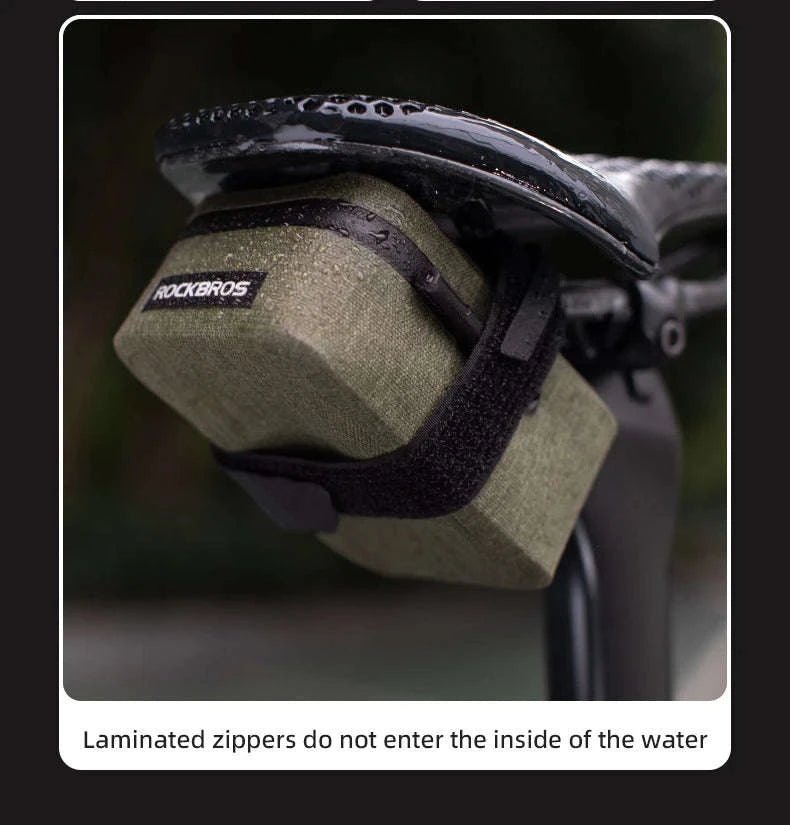 Waterproof Bike Saddle Bag 0.4L Lightweight MTB Road Tail Bag-AS-137 Khaki / About 0.4L