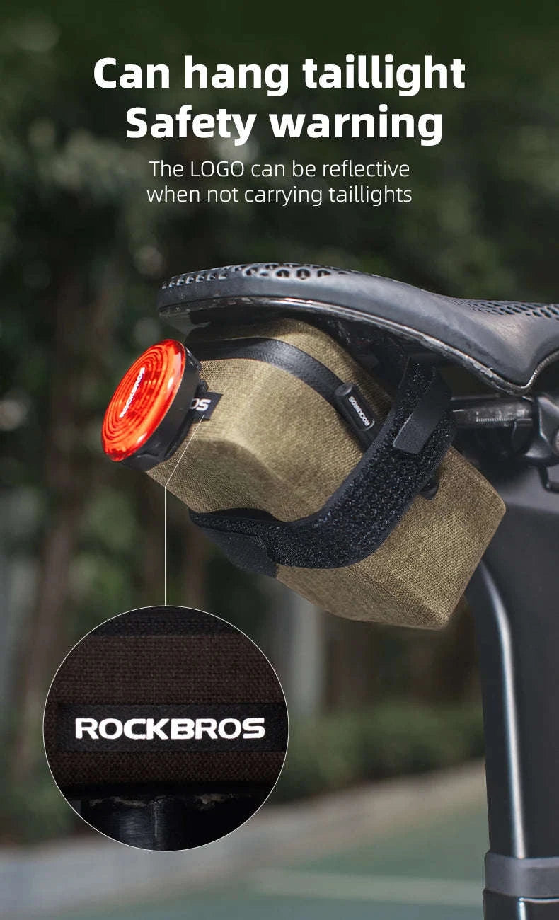 Waterproof Bike Saddle Bag 0.4L Lightweight MTB Road Tail Bag-AS-137 Khaki / About 0.4L