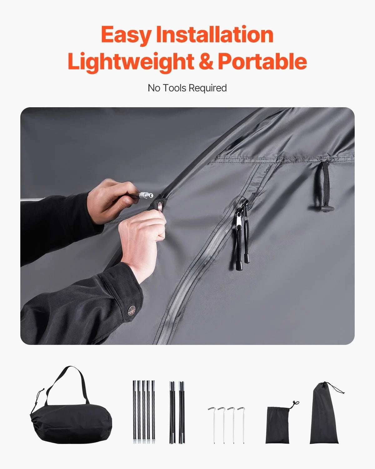 Waterproof Bike Storage Tent with Vent Window and Fiberglass Frame-Single Side Opening / United States