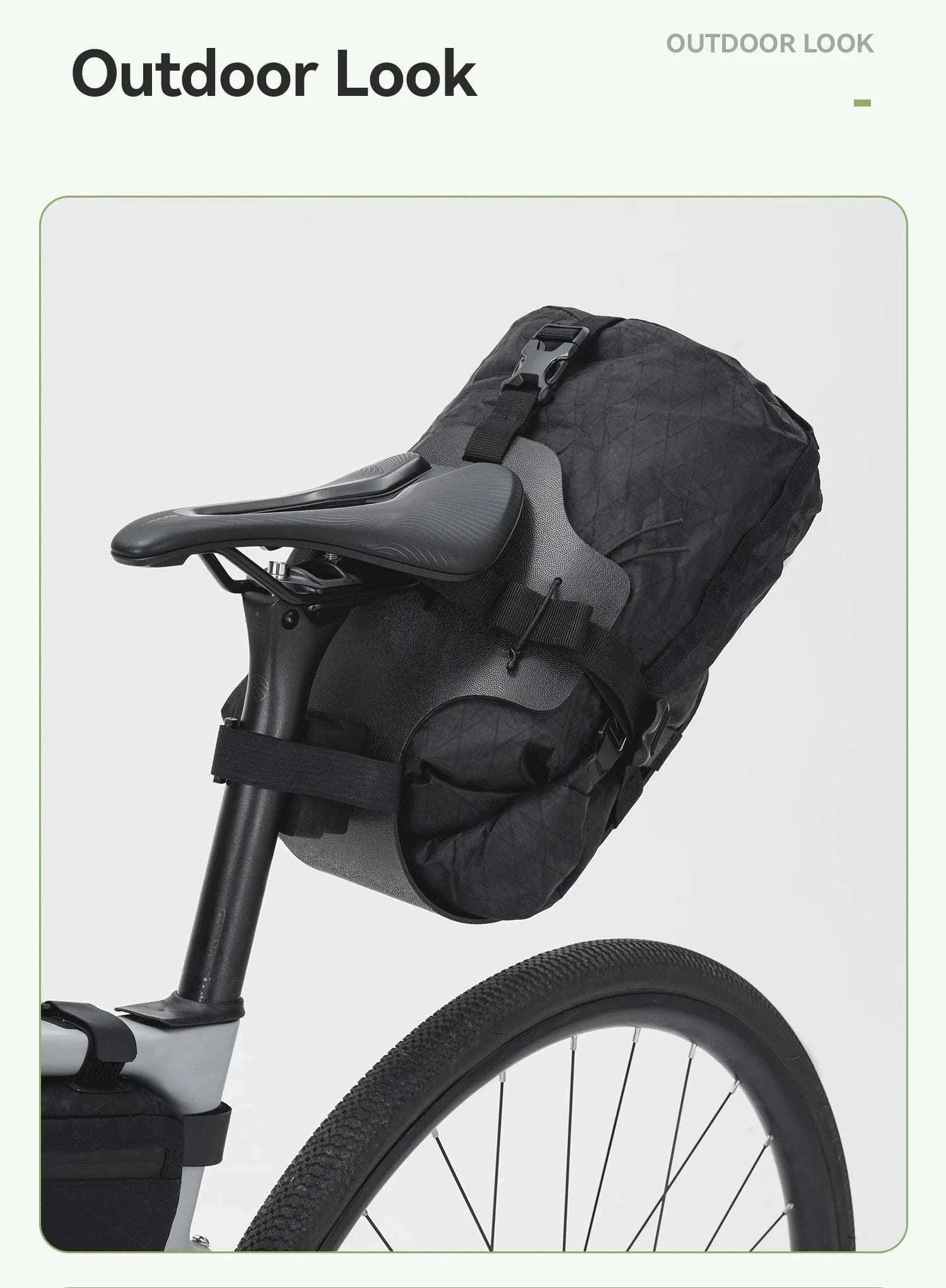 Waterproof Bikepacking Saddle Bag 6L/12L Rack Storage for Cycling-white-12L(only bag)