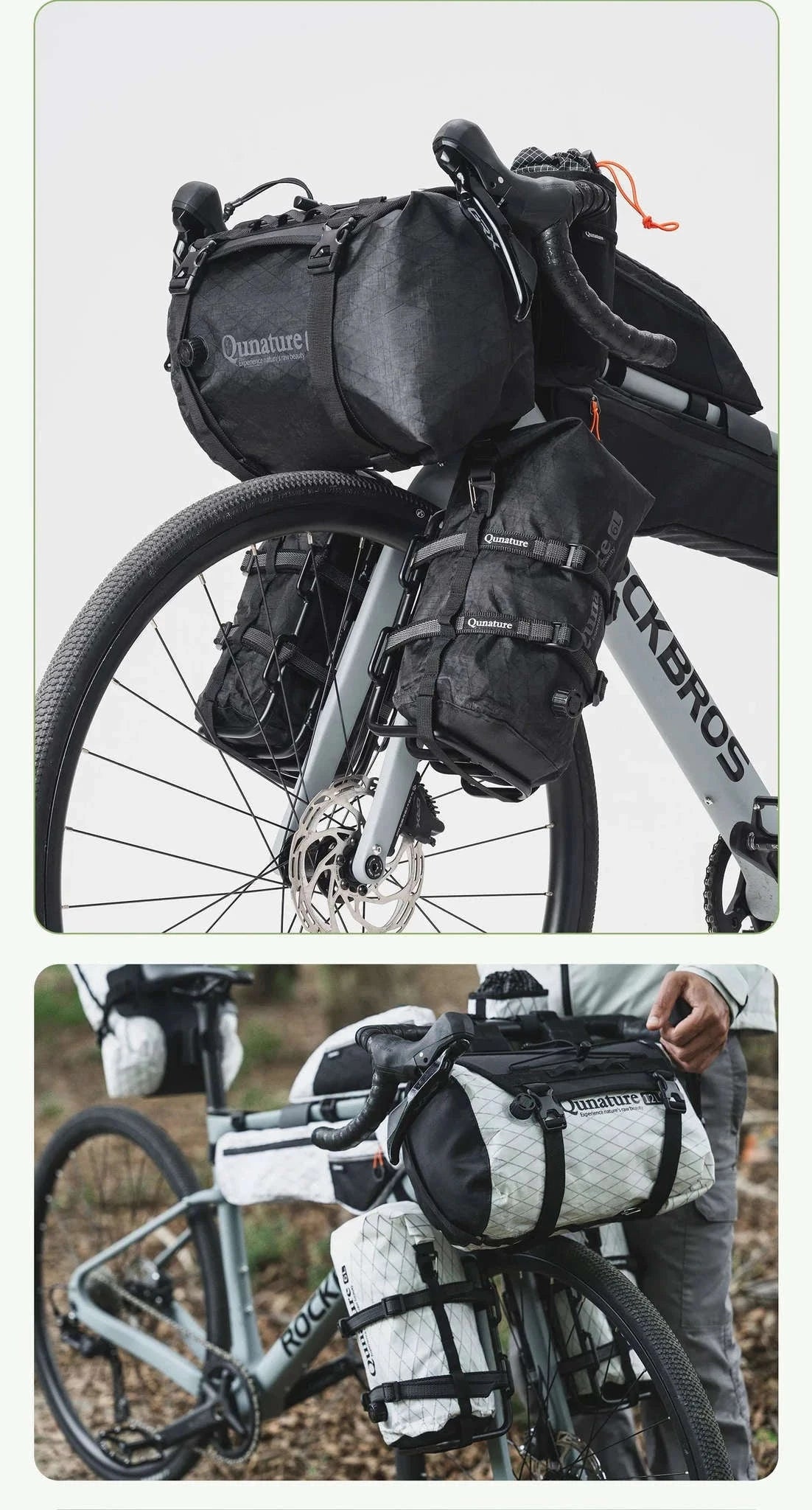 Waterproof Bikepacking Saddle Bag 6L/12L Rack Storage for Cycling-white-12L(only bag)