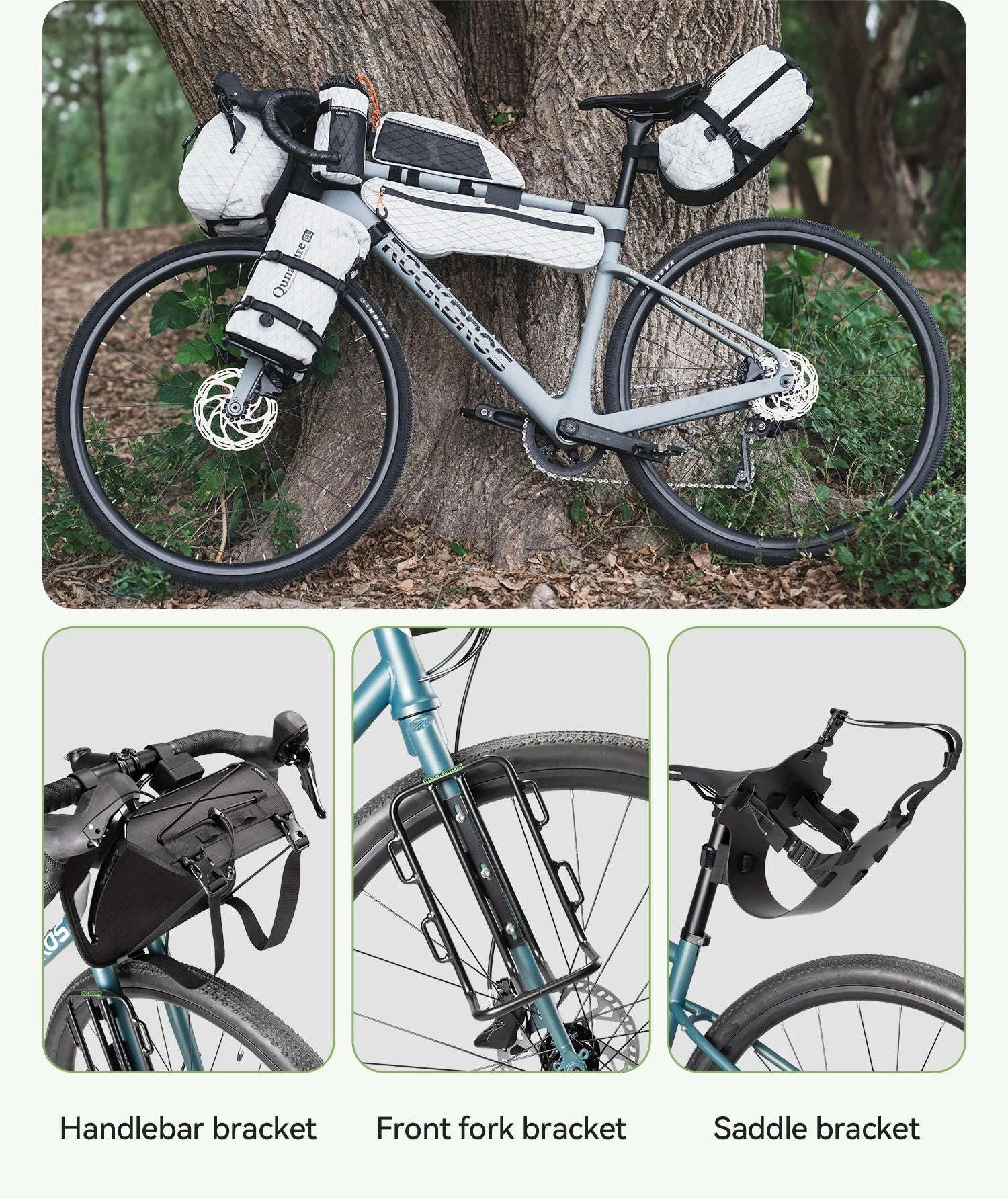 Waterproof Bikepacking Saddle Bag 6L/12L Rack Storage for Cycling-white-12L(only bag)