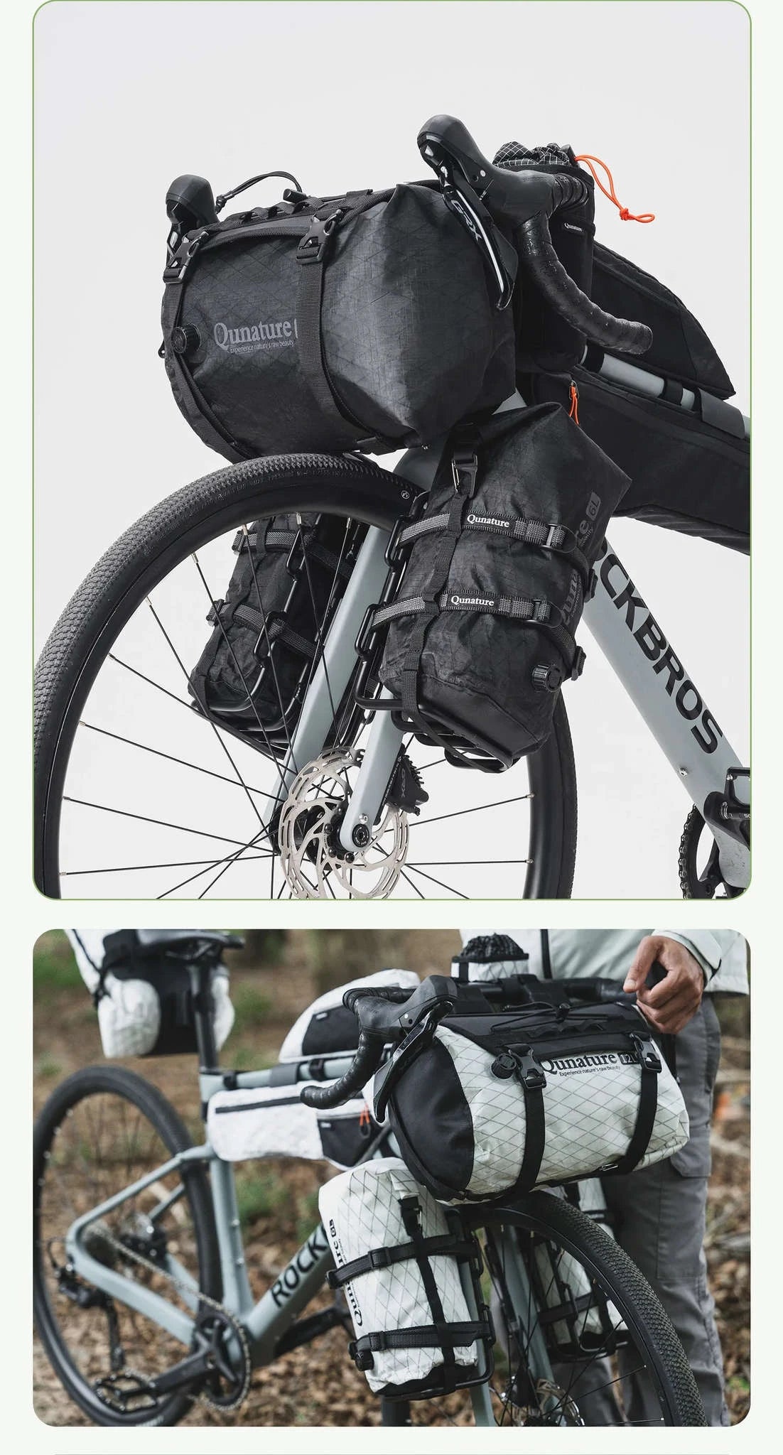 Waterproof Bikepacking Saddle Bag 6L/12L Rack Storage for Cycling-white-12L(only bag)