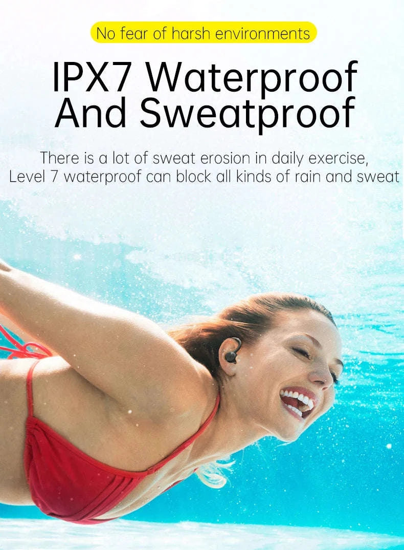 Waterproof Bluetooth 5.0 Sport Earbuds with 20H Playtime & Dual Wear Fit-Pink