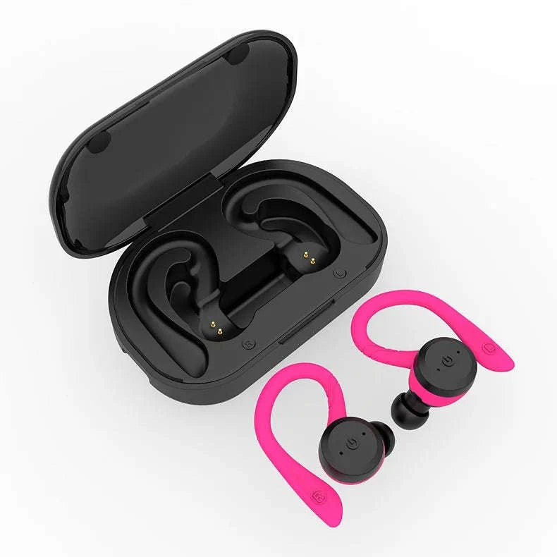 Waterproof Bluetooth 5.0 Sport Earbuds with 20H Playtime & Dual Wear Fit-Pink