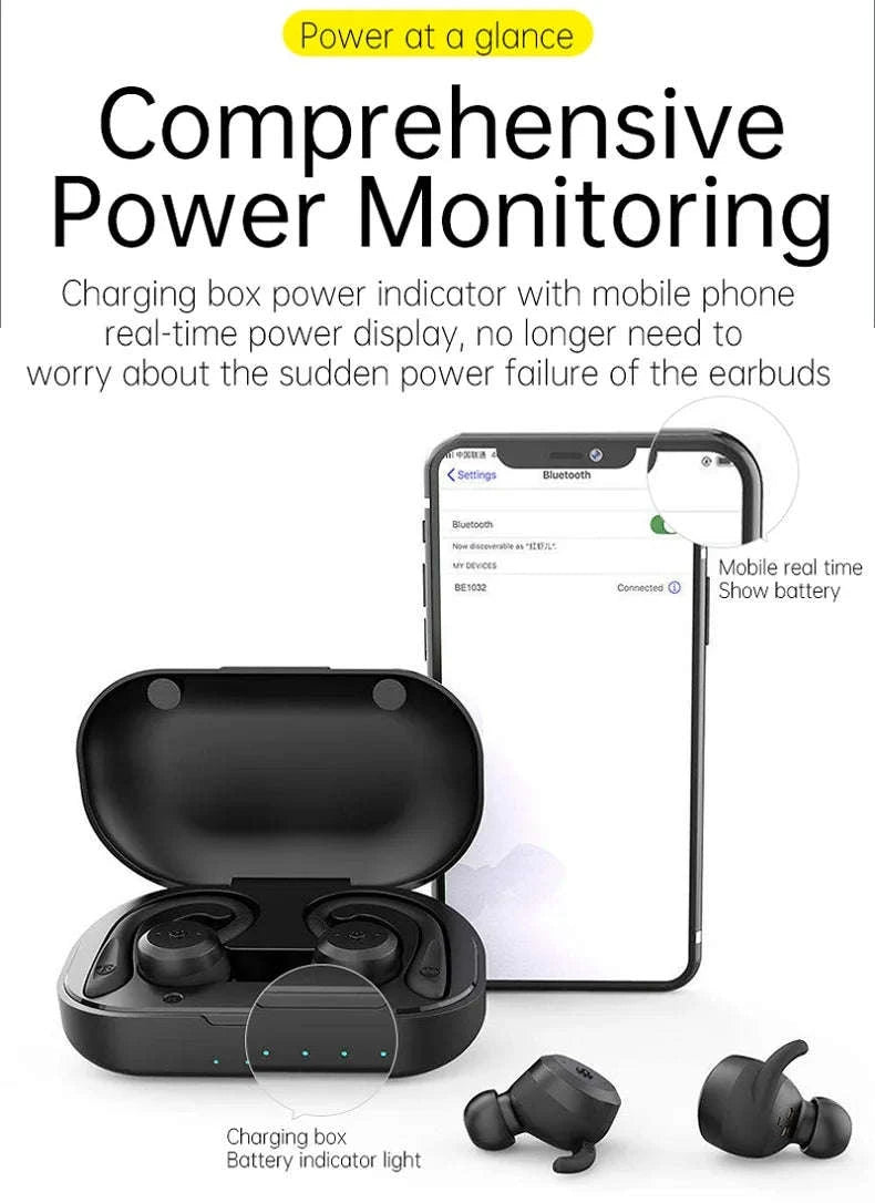 Waterproof Bluetooth 5.0 Sport Earbuds with 20H Playtime & Dual Wear Fit-Pink