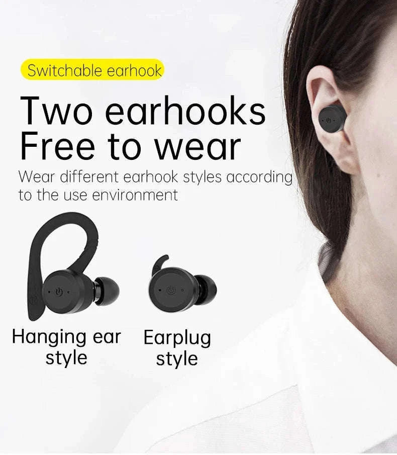 Waterproof Bluetooth 5.0 Sport Earbuds with 20H Playtime & Dual Wear Fit-Pink