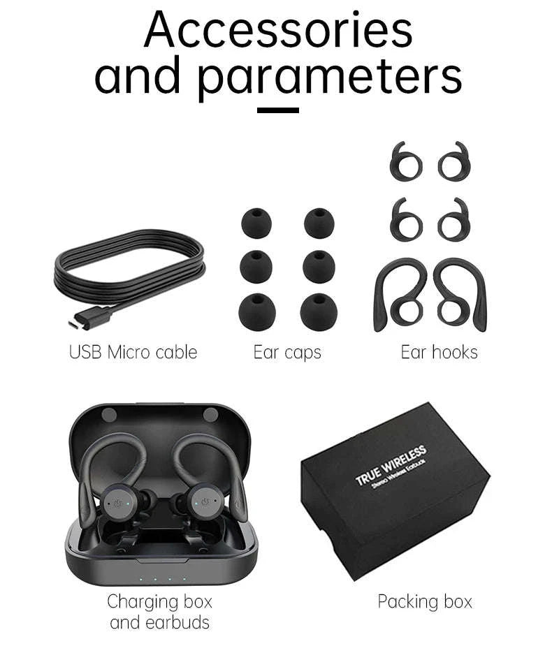 Waterproof Bluetooth 5.0 Sport Earbuds with 20H Playtime & Dual Wear Fit-Pink