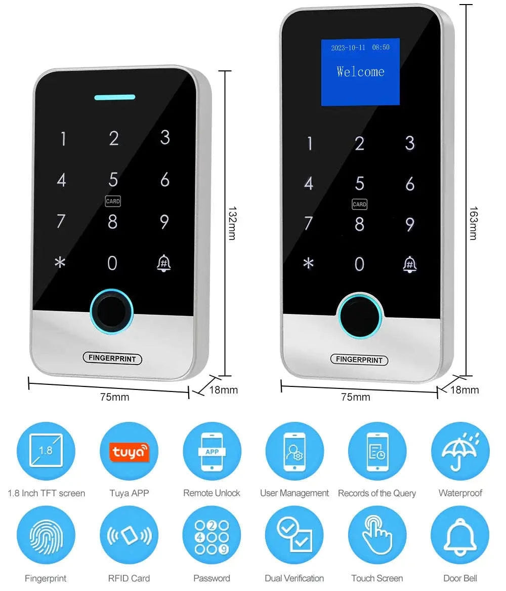 Waterproof Bluetooth Tuya Fingerprint Access Controller-S300X VS Mixed Keys