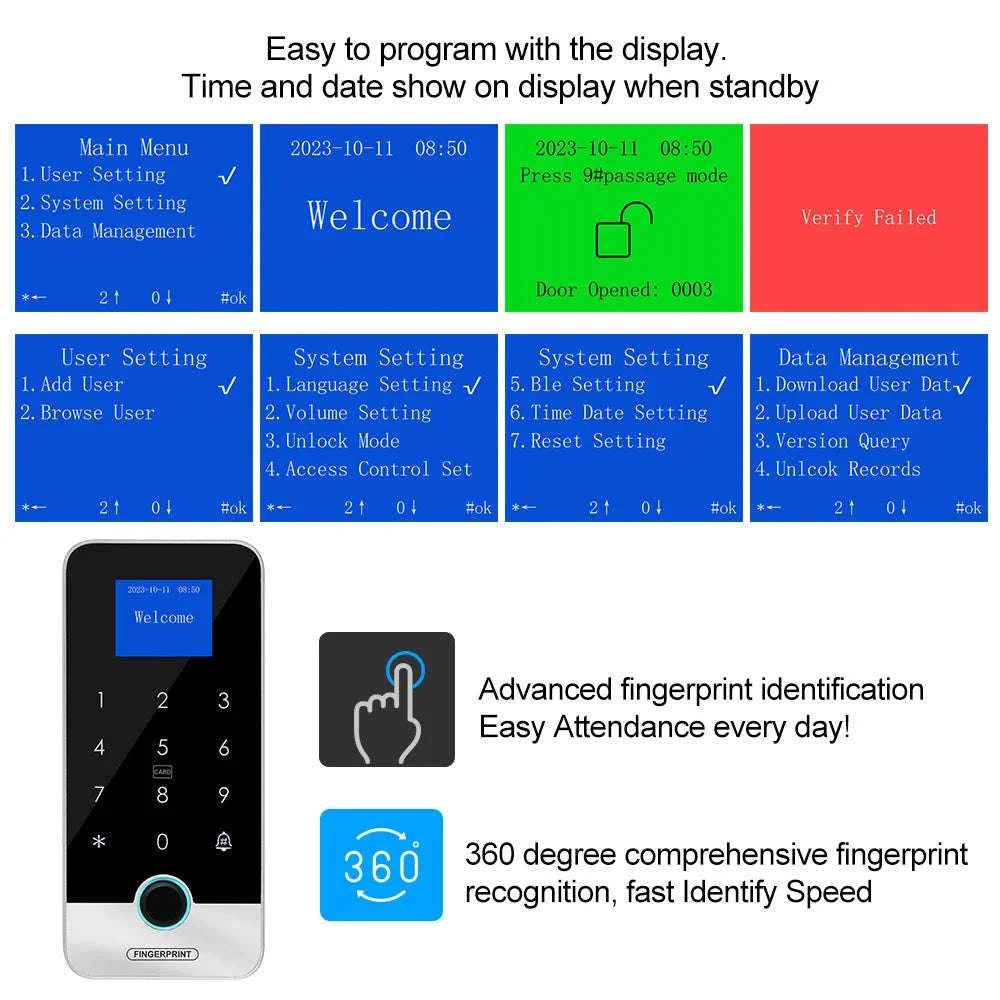 Waterproof Bluetooth Tuya Fingerprint Access Controller-S300X VS Mixed Keys