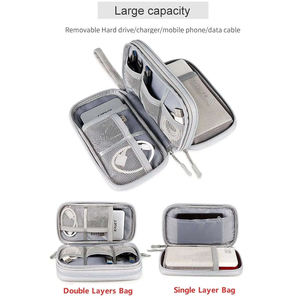 Waterproof Cable Storage Bag for Travel and Everyday Organization-Single Layer 1