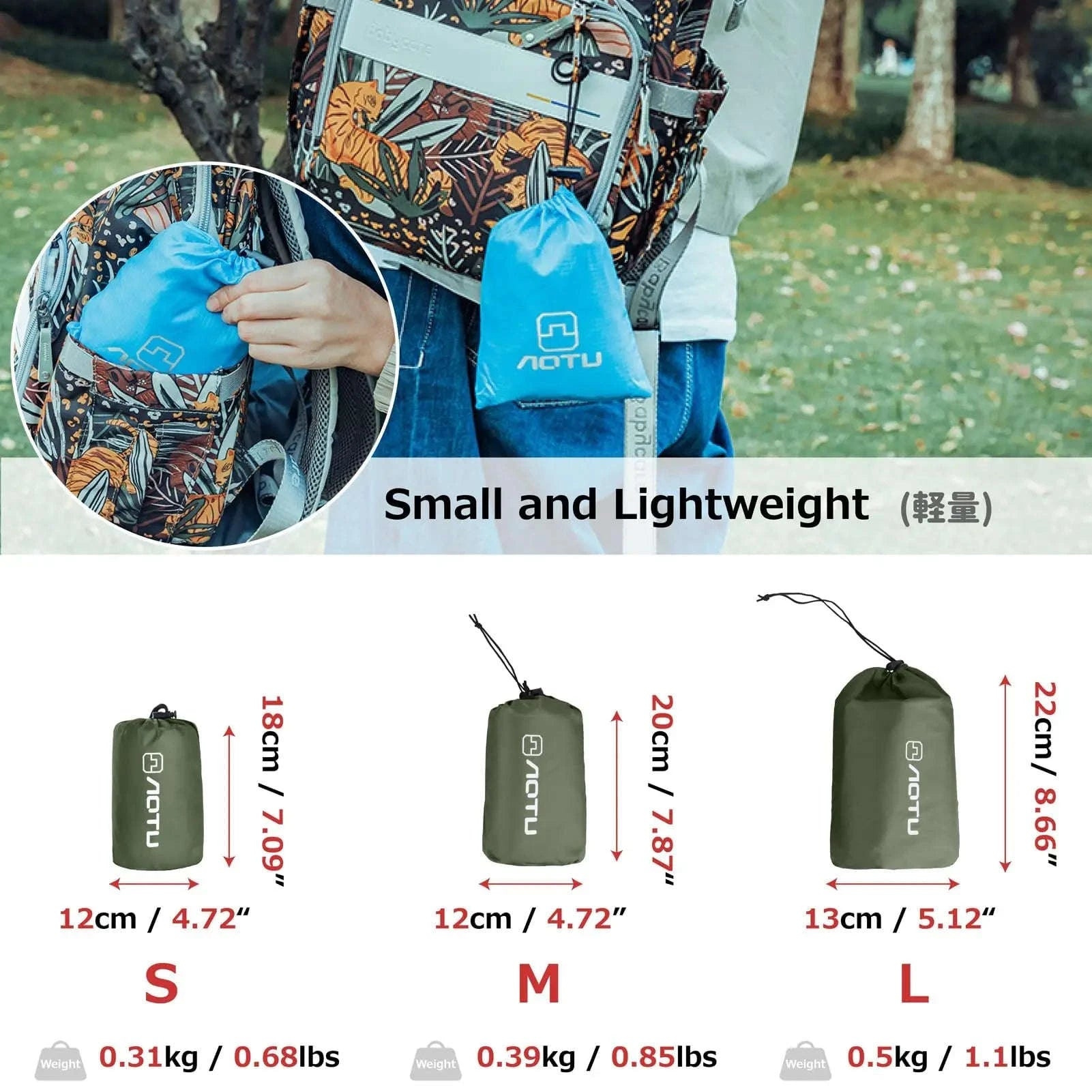 Waterproof Camping Tarp Shelter-army green / 2.4M