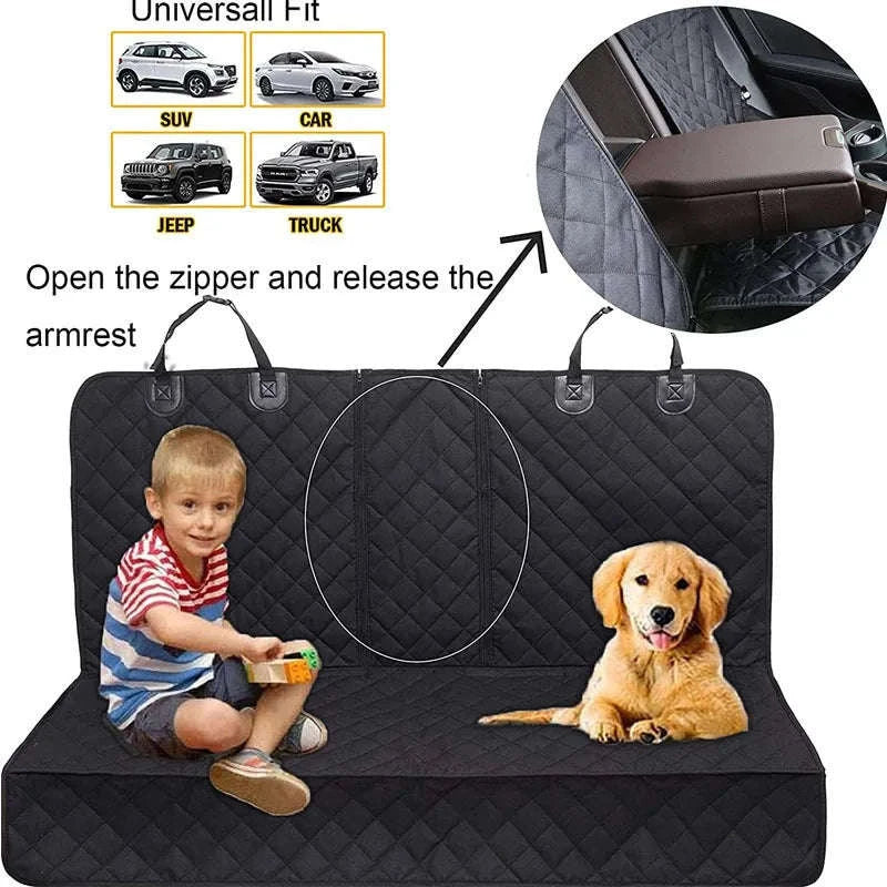 Waterproof Car Dog Seat Cover for Back Seat-black