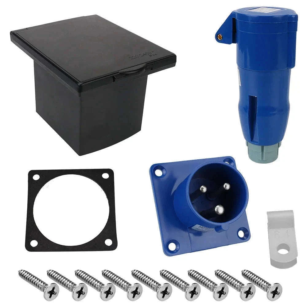 Waterproof Caravan Flush Mount Plug Socket 220-240V 16A-Socket Set