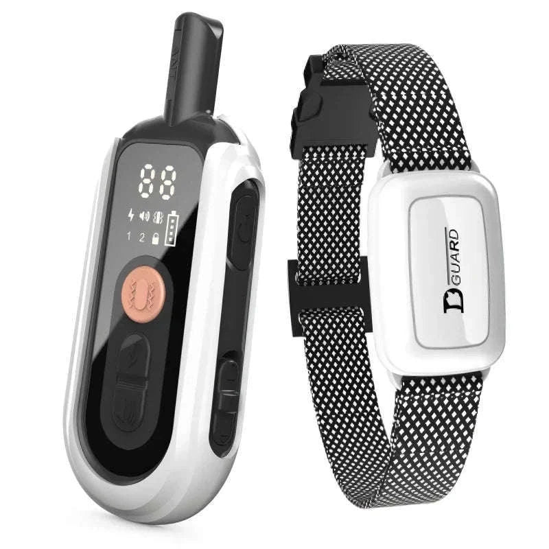 Waterproof Dog Training Collar with Remote Control-518-1-NY-White / USB