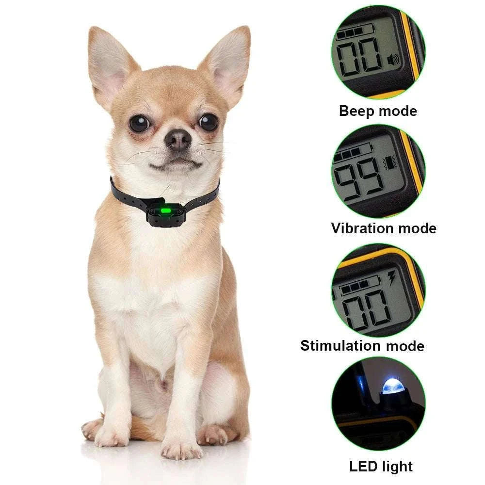 Waterproof Dog Training Collar with Remote, Rechargeable Anti-Bark-For 2 Dogs
