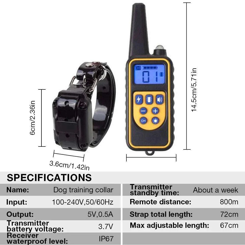 Waterproof Dog Training Collar with Remote, Rechargeable Anti-Bark-For 2 Dogs