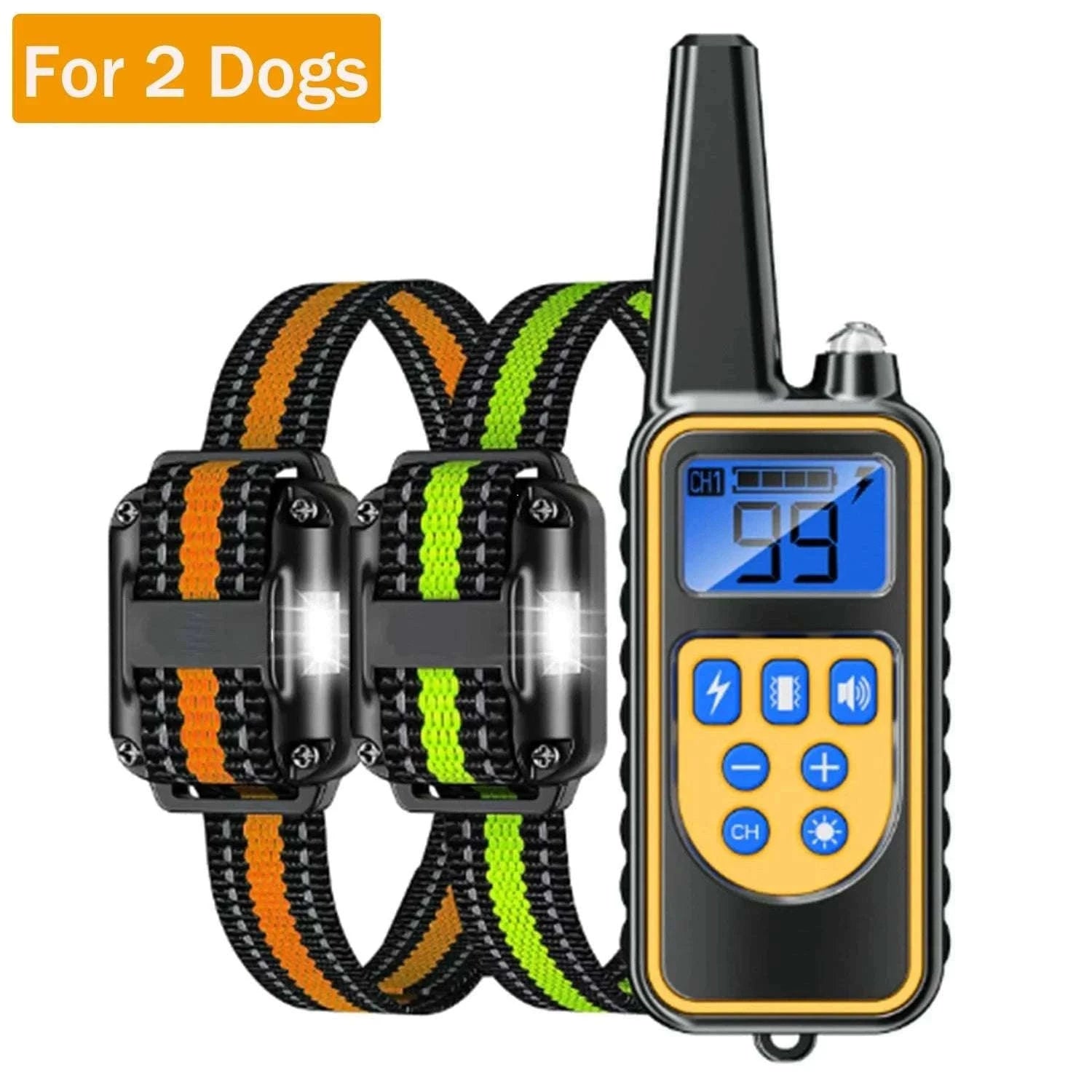 Waterproof Dog Training Collar with Remote, Rechargeable Anti-Bark-For 2 Dogs