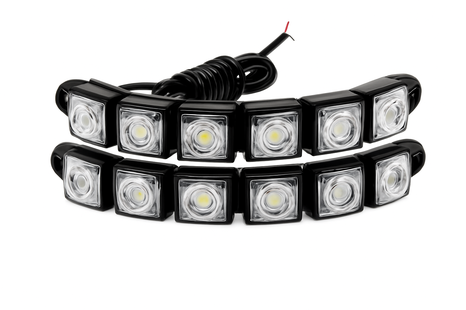 Waterproof Flexible 6-LED Car Daytime Running Light Strip, 2-Pack