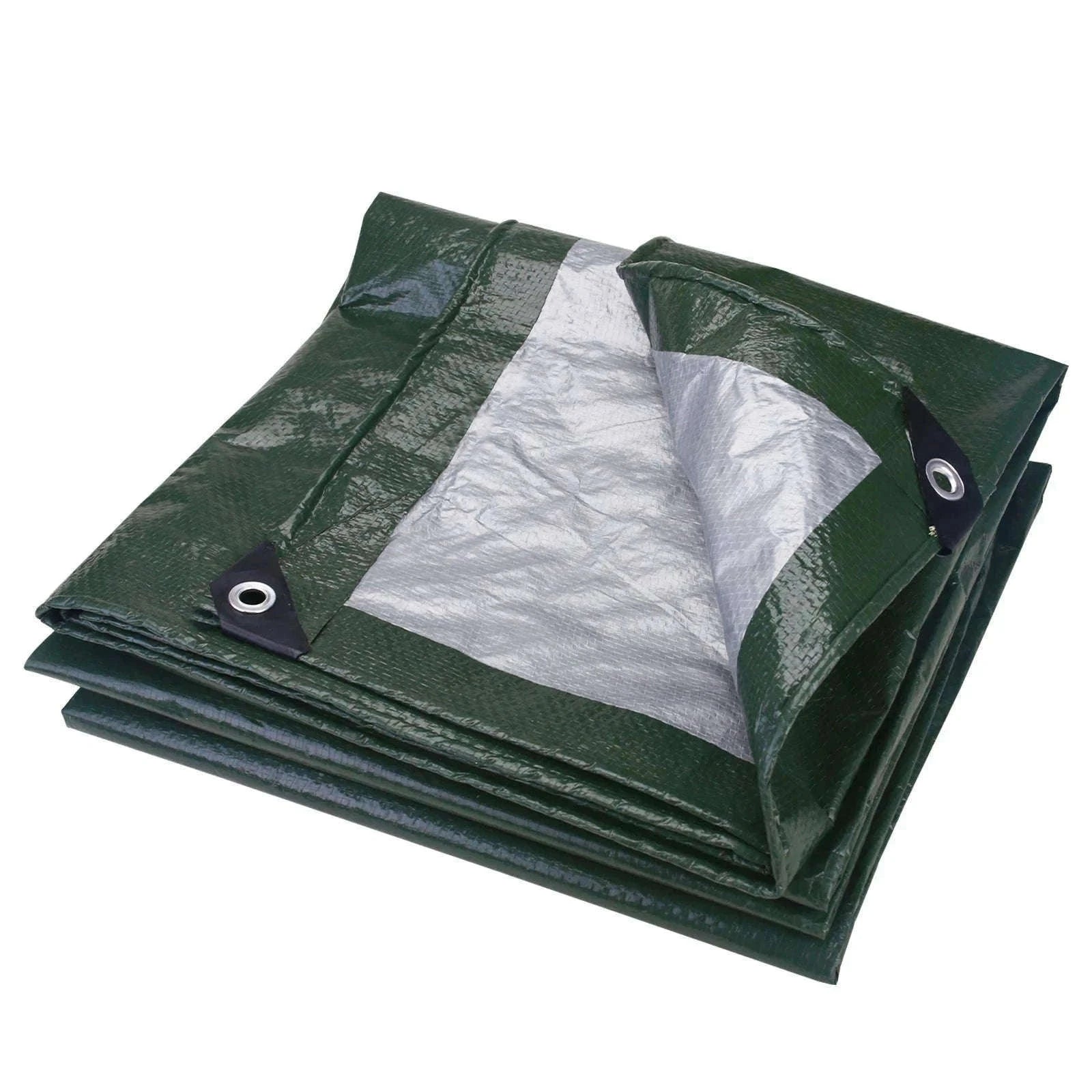 Waterproof Heavy Duty Tarpaulin Outdoor Cover-Green and Ropes / 3x4M