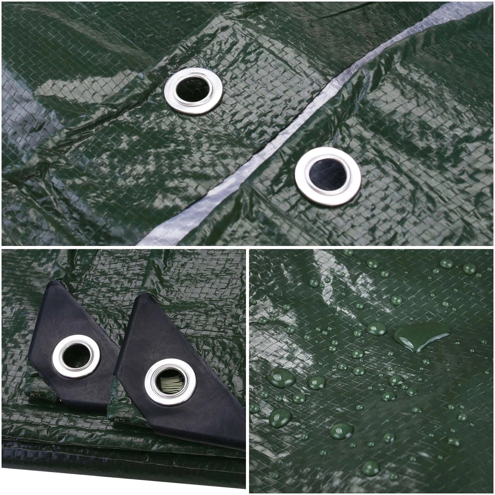 Waterproof Heavy Duty Tarpaulin Outdoor Cover-Green and Ropes / 3x4M