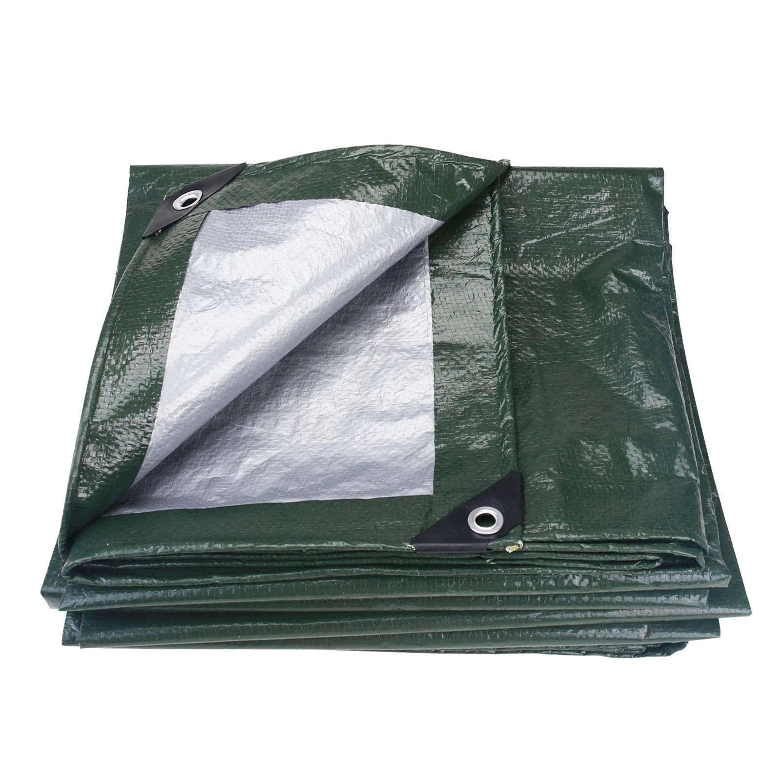 Waterproof Heavy Duty Tarpaulin Outdoor Cover-Green and Ropes / 3x4M