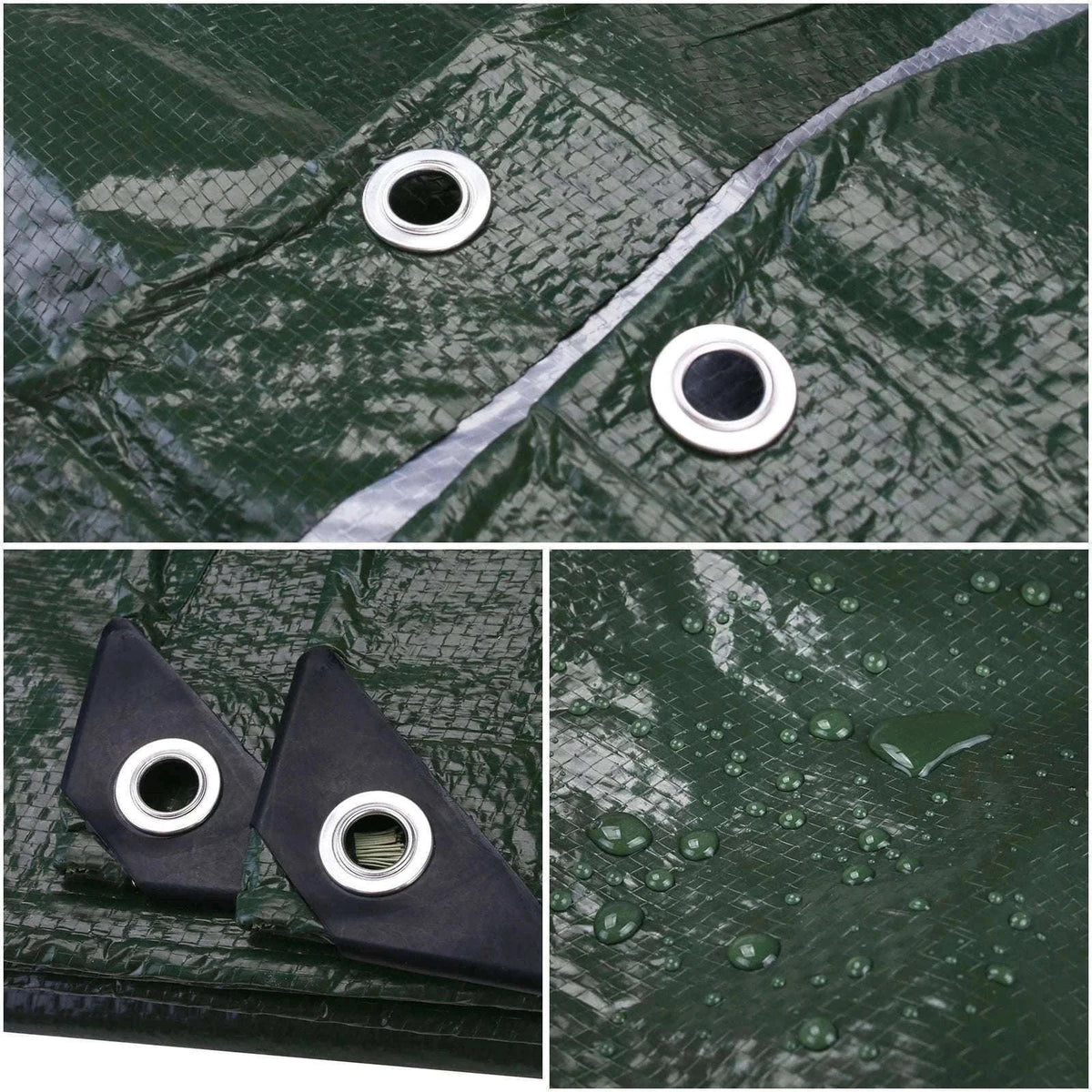 Waterproof Heavy Duty Tarpaulin Outdoor Cover-Green and Ropes / 3x4M